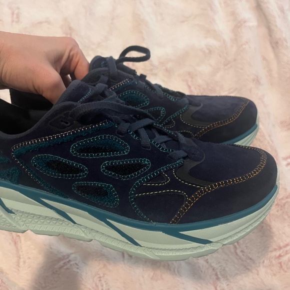 Hoka Shoes - brand new HOKA one clifton blue embroidery free people